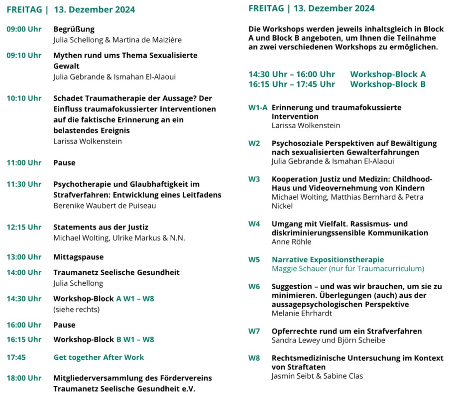 Vorläufiges Programm 17. Fachtagung TSG-2024